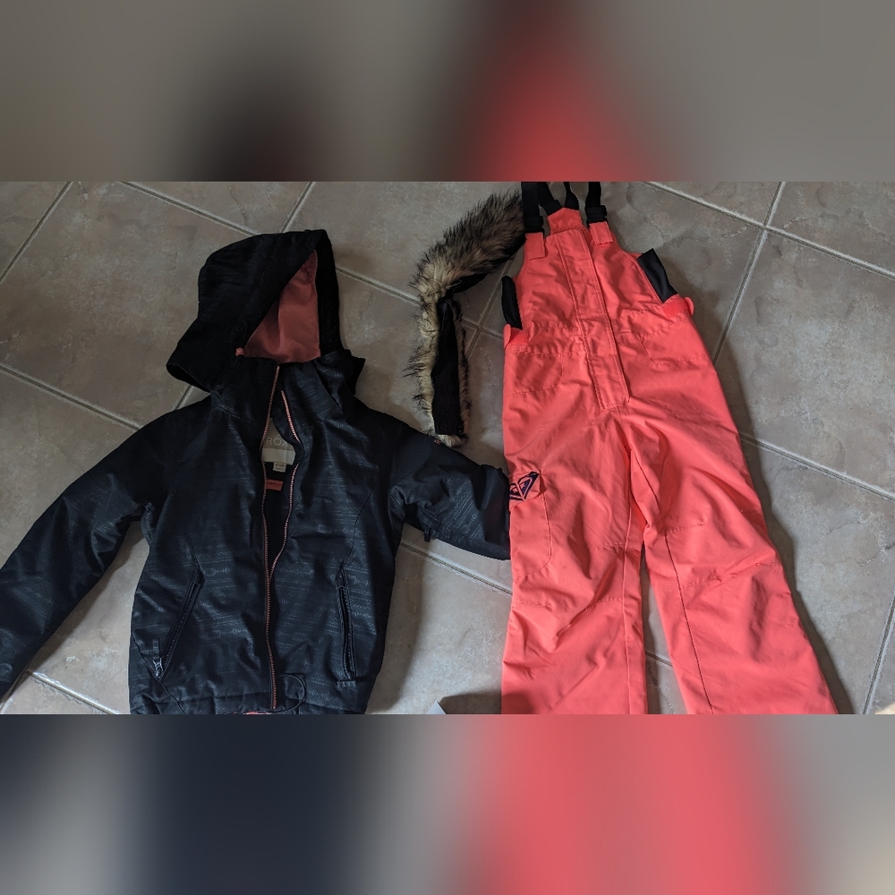 Roxy Girls Snowbib Ski Snowboard Jacket 6 7 Dry flight